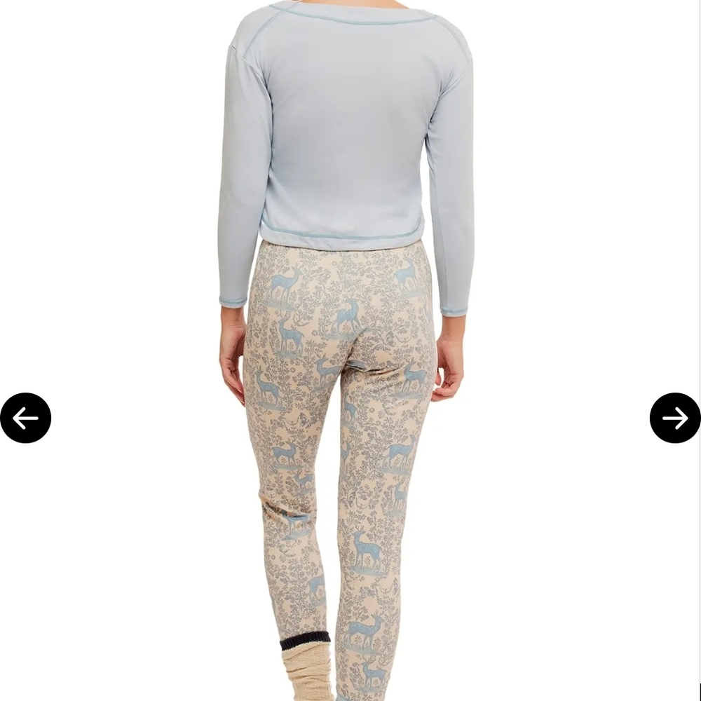 NWOT FREE PEOPLE Snow Chill Evening Thermal Pajama Pants Only Sz M - Picture 2 of 10